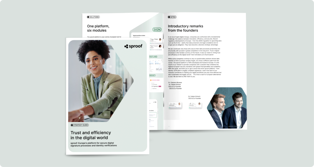 Ihr Strategy Guide - Vertrauen und Effizienz für die digitale Welt – sproof: Europas Plattform für sichere digitale Signaturprozesse und Identitätsverifizierungen