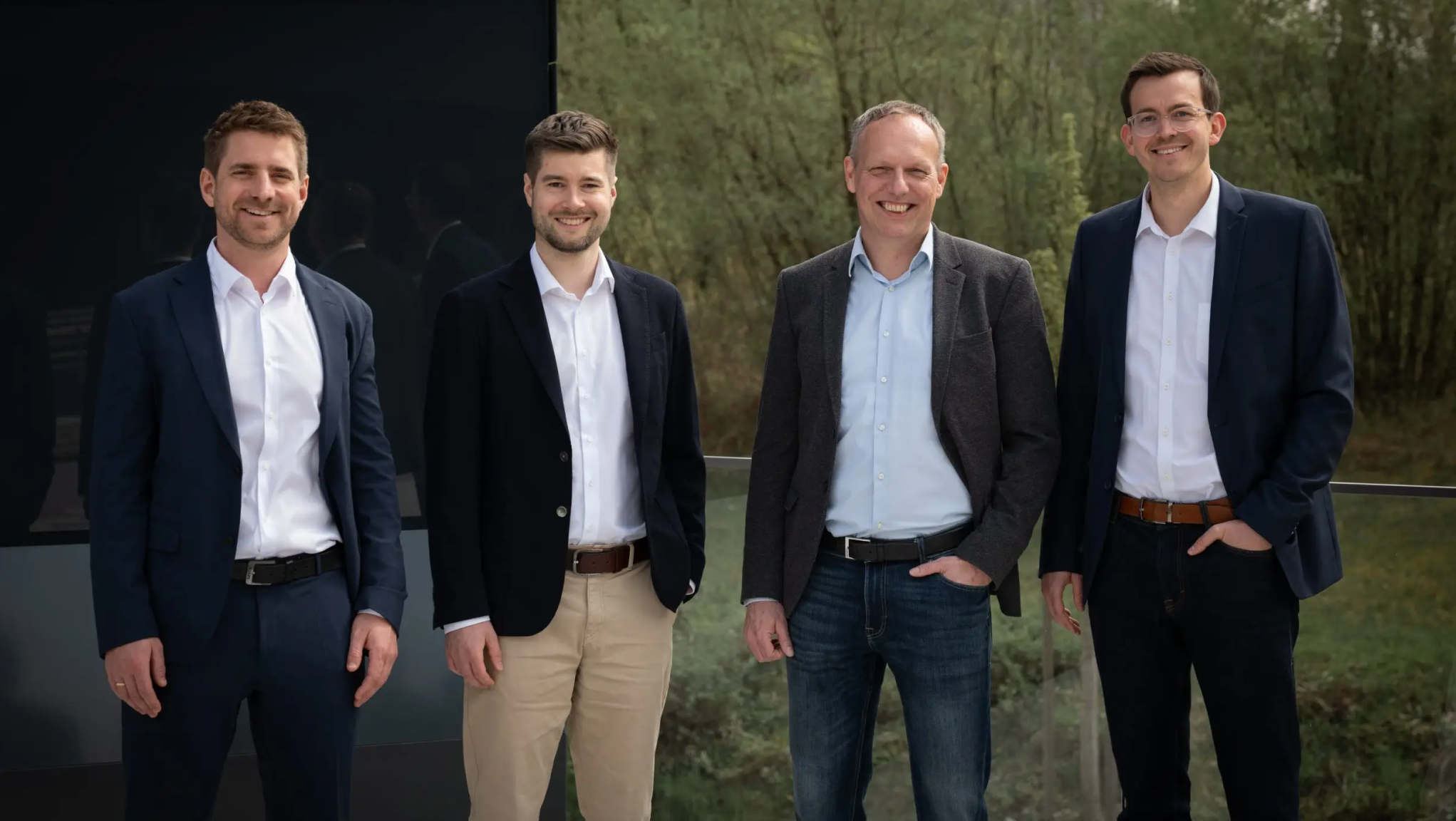 Foto Management (v.l.n.r.: Dr. Clemens Brunner, CEO & Co-Founder; Andreas Steiner, CSO; Philipp Gernerth, CPO; Dr. Fabian Knirsch, CEO & Co-Founder).